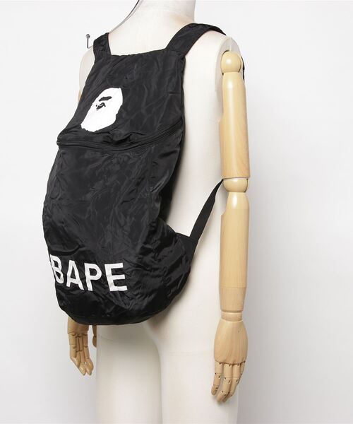 A BATHING APE（アベイシングエイプ）の「APE HEAD PACKABLE BACKPACK M（バックパック/リュック・メンズ・ブラック・FREE）」の9枚目の写真