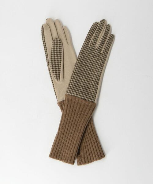 closet story（クローゼットストーリー）の「＜closet story（クローゼットストーリー）＞ハウンドトゥース×リブ 2WAY グローブ（手袋・レディース・ブラック/ブラウン・FREE）」の9枚目の写真