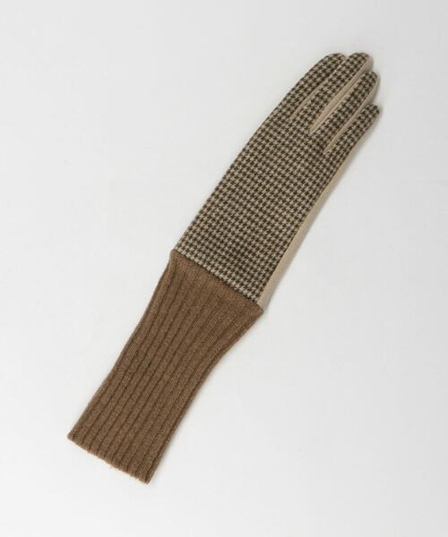 closet story（クローゼットストーリー）の「＜closet story（クローゼットストーリー）＞ハウンドトゥース×リブ 2WAY グローブ（手袋・レディース・ブラック/ブラウン・FREE）」の10枚目の写真