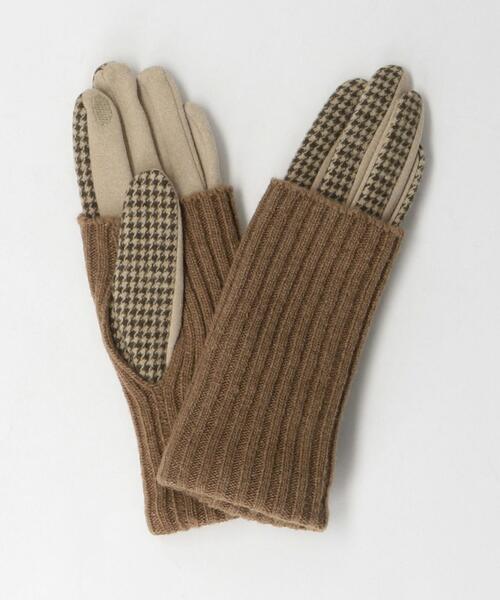 closet story（クローゼットストーリー）の「＜closet story（クローゼットストーリー）＞ハウンドトゥース×リブ 2WAY グローブ（手袋・レディース・ブラック/ブラウン・FREE）」の17枚目の写真