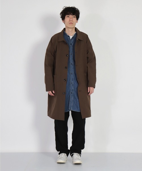 SPELLBOUND（スペルバウンド）の「[SPELLBOUND / スペルバウンド] ヴィンテージナイロンオックス ダスターコート（ステンカラーコート・メンズ・ブラウン・3/2）」の6枚目の写真