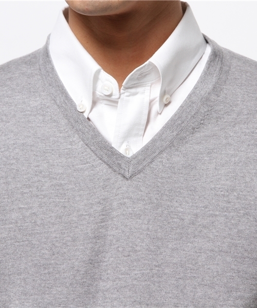 EDIFICE(エディフィス)の「◇16GG Vネック プルオーバー(ニット/セーター・メンズ・チャコールグレー/ホワイト/ネイビー/ブルー系その他/ボルドー・44/46/48)」の13枚目の写真