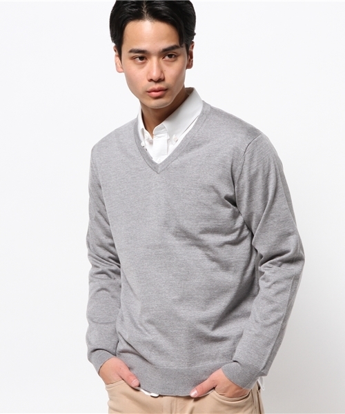 EDIFICE(エディフィス)の「◇16GG Vネック プルオーバー(ニット/セーター・メンズ・チャコールグレー/ホワイト/ネイビー/ブルー系その他/ボルドー・44/46/48)」の15枚目の写真