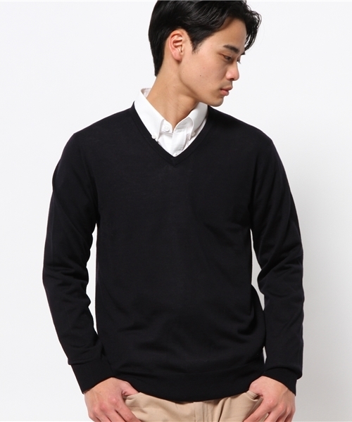 EDIFICE(エディフィス)の「◇16GG Vネック プルオーバー(ニット/セーター・メンズ・チャコールグレー/ホワイト/ネイビー/ブルー系その他/ボルドー・44/46/48)」の16枚目の写真