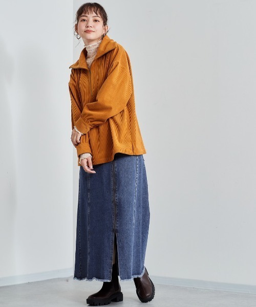 cepo(セポ)の「キリカエロングジップデニムスカート(デニムスカート・レディース・ネイビー/ブルー系1・S/M)」の5枚目の写真