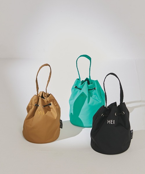 MEI（メイ）の「MEI/巾着ショルダーバッグ（ショルダーバッグ・レディース・ブラック/ブラウン/グリーン・F）」の4枚目の写真