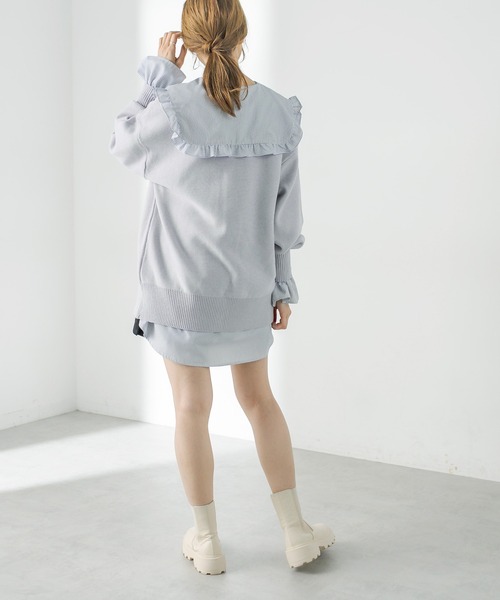 OLIVE des OLIVE（オリーブデオリーブ）の「ダブルフロントチュニックカーディガン/ニットカーディガン（カーディガン/ボレロ・レディース・ブラック/グレー/ピンク/ライム/アイボリー・FREE）」の8枚目の写真