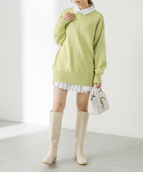 OLIVE des OLIVE（オリーブデオリーブ）の「ダブルフロントチュニックカーディガン/ニットカーディガン（カーディガン/ボレロ・レディース・ブラック/グレー/ピンク/ライム/アイボリー・FREE）」の21枚目の写真