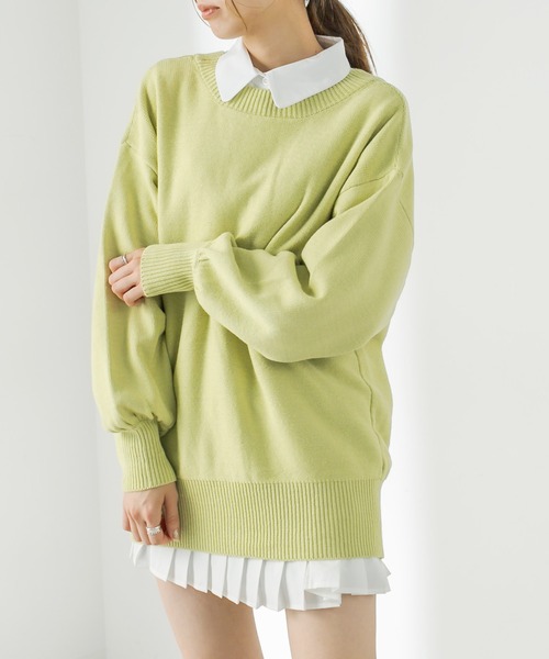 OLIVE des OLIVE（オリーブデオリーブ）の「ダブルフロントチュニックカーディガン/ニットカーディガン（カーディガン/ボレロ・レディース・ブラック/グレー/ピンク/ライム/アイボリー・FREE）」の22枚目の写真