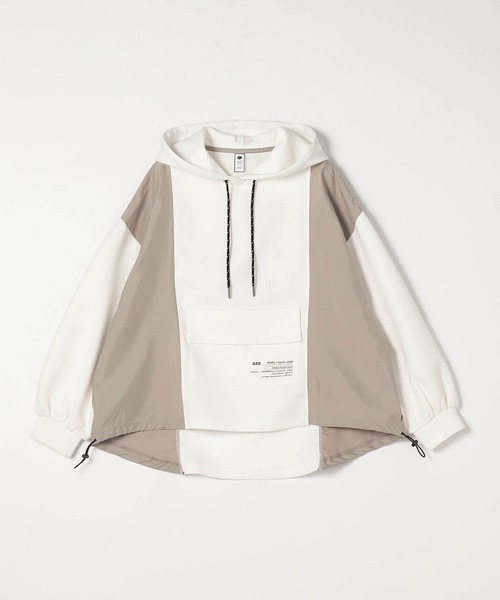 179/WG（イチナナキュウダブルジー）の「ドッキングフードプルオーバー（パーカー・レディース・チャコールグレー/オフホワイト・FREE）」の5枚目の写真