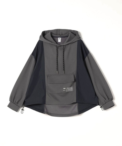 179/WG（イチナナキュウダブルジー）の「ドッキングフードプルオーバー（パーカー・レディース・チャコールグレー/オフホワイト・FREE）」の6枚目の写真