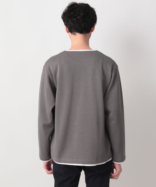 GLOBAL WORK（グローバルワーク）の「キーネックレイヤード長袖/258198（Tシャツ/カットソー・メンズ・チャコールグレー/ベージュ/ホワイト系その他2・SMALL/MEDIUM/LARGE）」の12枚目の写真