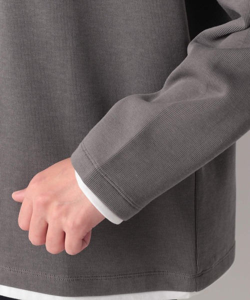 GLOBAL WORK（グローバルワーク）の「キーネックレイヤード長袖/258198（Tシャツ/カットソー・メンズ・チャコールグレー/ベージュ/ホワイト系その他2・SMALL/MEDIUM/LARGE）」の15枚目の写真
