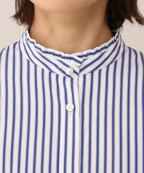 UNTITLED（アンタイトル）の「◆ストライプ柄 フリルブラウス【洗える】（シャツ/ブラウス・レディース・ホワイト系5/ブルー系5/ホワイト系9・00/01/02/03/04/44/48）」の20枚目の写真