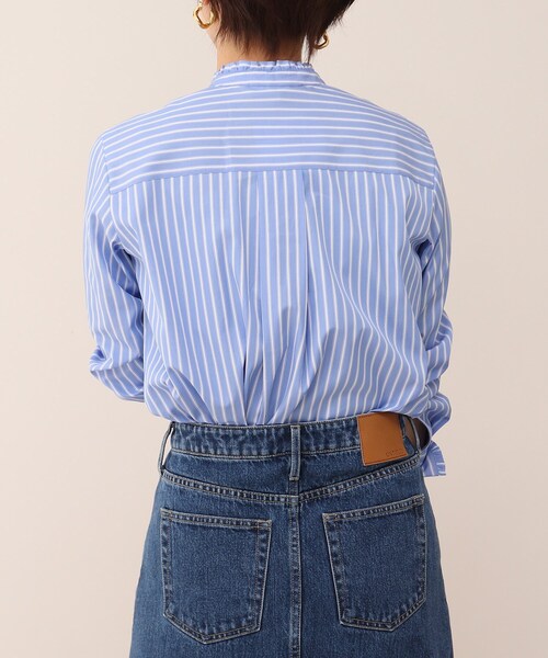 UNTITLED（アンタイトル）の「◆ストライプ柄 フリルブラウス【洗える】（シャツ/ブラウス・レディース・ホワイト系5/ブルー系5/ホワイト系9・00/01/02/03/04/44/48）」の18枚目の写真