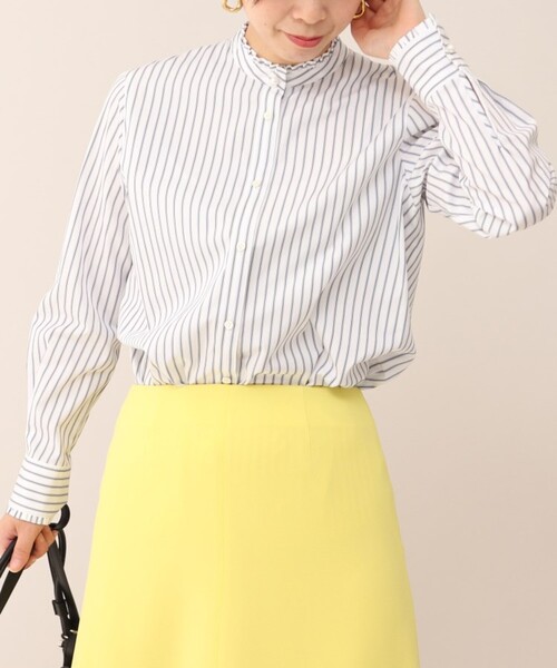UNTITLED（アンタイトル）の「◆ストライプ柄 フリルブラウス【洗える】（シャツ/ブラウス・レディース・ホワイト系5/ブルー系5/ホワイト系9・00/01/02/03/04/44/48）」の7枚目の写真