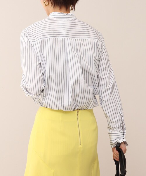 UNTITLED（アンタイトル）の「◆ストライプ柄 フリルブラウス【洗える】（シャツ/ブラウス・レディース・ホワイト系5/ブルー系5/ホワイト系9・00/01/02/03/04/44/48）」の16枚目の写真