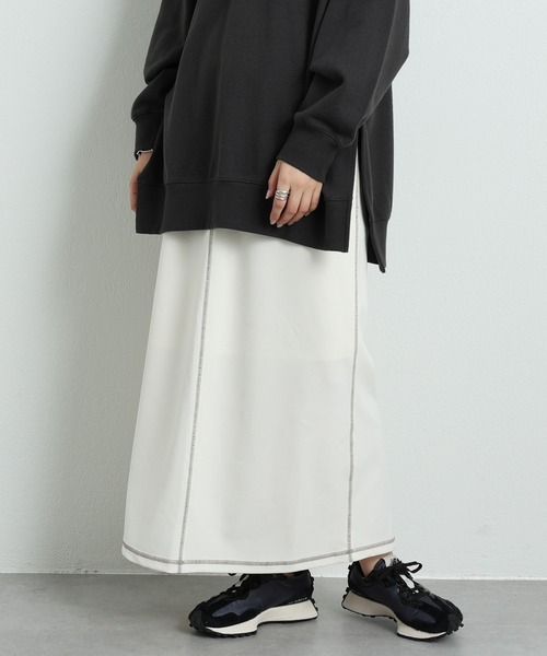 CIAOPANIC TYPY（チャオパニックティピー）の「ジョーゼットポンチIラインスカート（スカート・レディース・ブラック/ライトグレー/アイボリー・ONE SIZE）」の4枚目の写真