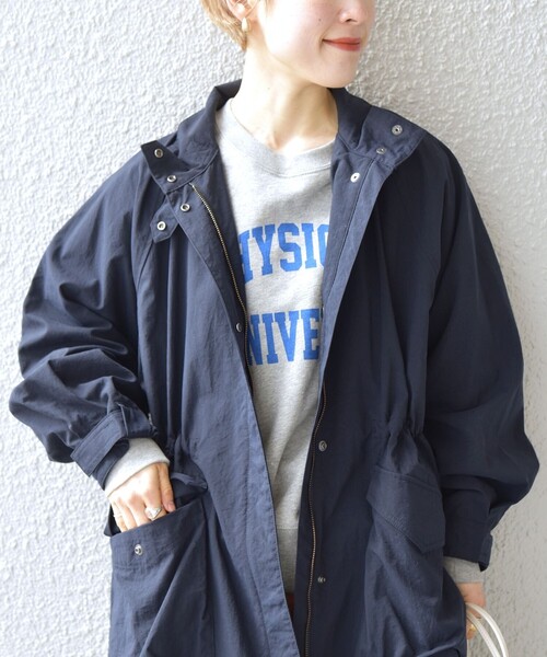 セール】SHIPS any:〈ウォッシャブル〉スタンドカラー ポケット