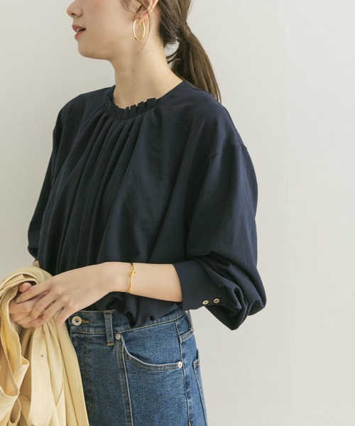 URBAN RESEARCH（アーバンリサーチ）の「シフォンフロントタックブラウス（シャツ/ブラウス・レディース・ネイビー/アイボリー/ブルー系その他・FREE）」の21枚目の写真