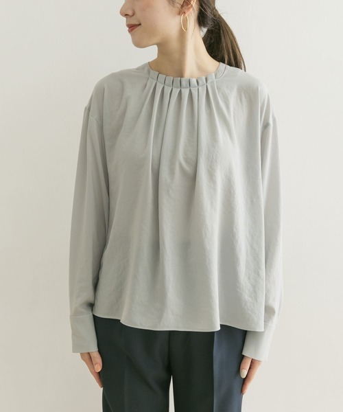 URBAN RESEARCH（アーバンリサーチ）の「シフォンフロントタックブラウス（シャツ/ブラウス・レディース・ネイビー/アイボリー/ブルー系その他・FREE）」の10枚目の写真