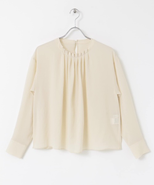 URBAN RESEARCH（アーバンリサーチ）の「シフォンフロントタックブラウス（シャツ/ブラウス・レディース・ネイビー/アイボリー/ブルー系その他・FREE）」の7枚目の写真