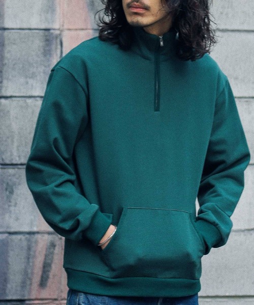 URBAN RESEARCH Sonny Label（アーバンリサーチサニーレーベル）の「ヘビーウェイトハーフZIPプルオーバー（スウェット・メンズ・ネイビー/ホワイト系その他/グリーン/グレー系その他・MEDIUM/LARGE）」の15枚目の写真