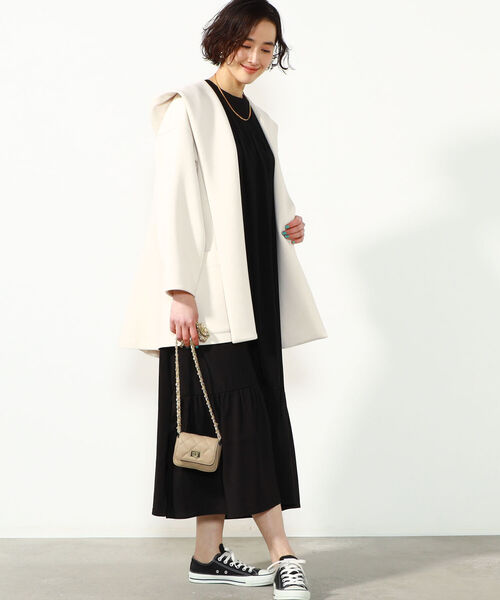 NOLLEY’S（ノーリーズ）の「◇【WEB限定】手洗可能ダンボールペプラムアウター（ブルゾン・レディース・ブラウン/キナリ/ネイビー・FREE）」の16枚目の写真