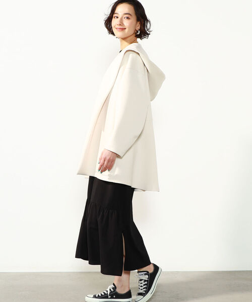 NOLLEY’S（ノーリーズ）の「◇【WEB限定】手洗可能ダンボールペプラムアウター（ブルゾン・レディース・ブラウン/キナリ/ネイビー・FREE）」の10枚目の写真