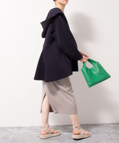 NOLLEY’S（ノーリーズ）の「◇【WEB限定】手洗可能ダンボールペプラムアウター（ブルゾン・レディース・ブラウン/キナリ/ネイビー・FREE）」の8枚目の写真