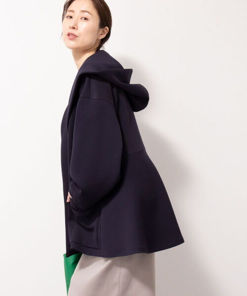 NOLLEY’S（ノーリーズ）の「◇【WEB限定】手洗可能ダンボールペプラムアウター（ブルゾン・レディース・ブラウン/キナリ/ネイビー・FREE）」の5枚目の写真