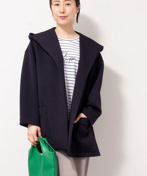 NOLLEY’S（ノーリーズ）の「◇【WEB限定】手洗可能ダンボールペプラムアウター（ブルゾン・レディース・ブラウン/キナリ/ネイビー・FREE）」の15枚目の写真