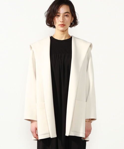 NOLLEY’S（ノーリーズ）の「◇【WEB限定】手洗可能ダンボールペプラムアウター（ブルゾン・レディース・ブラウン/キナリ/ネイビー・FREE）」の7枚目の写真