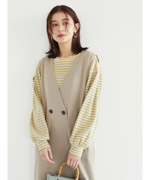 Green　Parks（グリーンパークス）の「ポンチジャンパードレス＊（ワンピース・レディース・ブラック/ベージュ・FREE）」の9枚目の写真