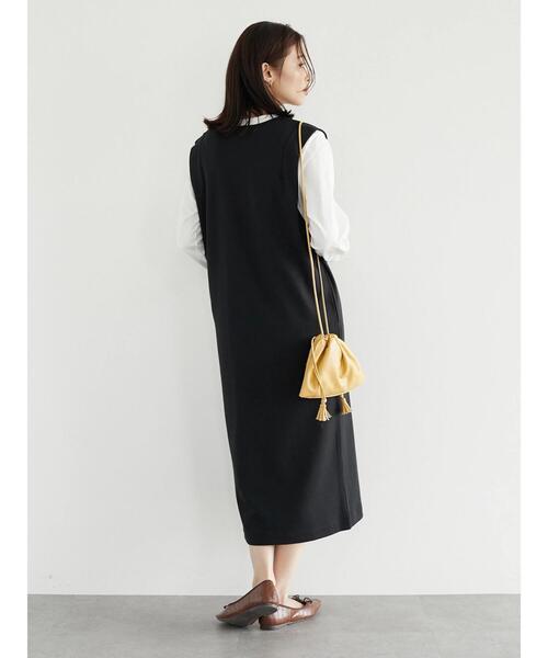 Green　Parks（グリーンパークス）の「ポンチジャンパードレス＊（ワンピース・レディース・ブラック/ベージュ・FREE）」の17枚目の写真