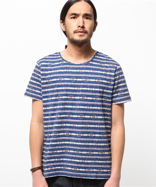 チチカカ（チチカカ）の「ナバホボーダー　プルオーバー（Tシャツ/カットソー・メンズ・レッド/ネイビー・LARGE/MEDIUM）」の8枚目の写真