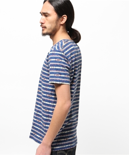 チチカカ（チチカカ）の「ナバホボーダー　プルオーバー（Tシャツ/カットソー・メンズ・レッド/ネイビー・LARGE/MEDIUM）」の9枚目の写真