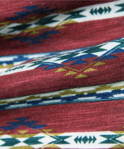 チチカカ（チチカカ）の「ナバホボーダー　プルオーバー（Tシャツ/カットソー・メンズ・レッド/ネイビー・LARGE/MEDIUM）」の7枚目の写真