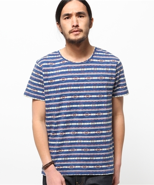 チチカカ（チチカカ）の「ナバホボーダー　プルオーバー（Tシャツ/カットソー・メンズ・レッド/ネイビー・LARGE/MEDIUM）」の11枚目の写真