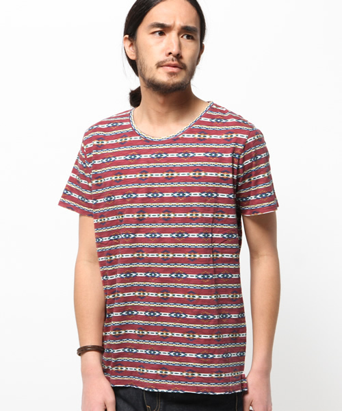 チチカカ（チチカカ）の「ナバホボーダー　プルオーバー（Tシャツ/カットソー・メンズ・レッド/ネイビー・LARGE/MEDIUM）」の12枚目の写真