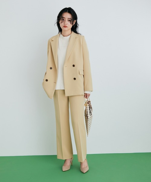 ADAM ET ROPE'（アダムエロペ）の「【アウトレット店舗・WEB限定】センタープレスセミフレアスリムパンツ（その他パンツ・レディース・ベージュ/ネイビー・38/36）」の12枚目の写真