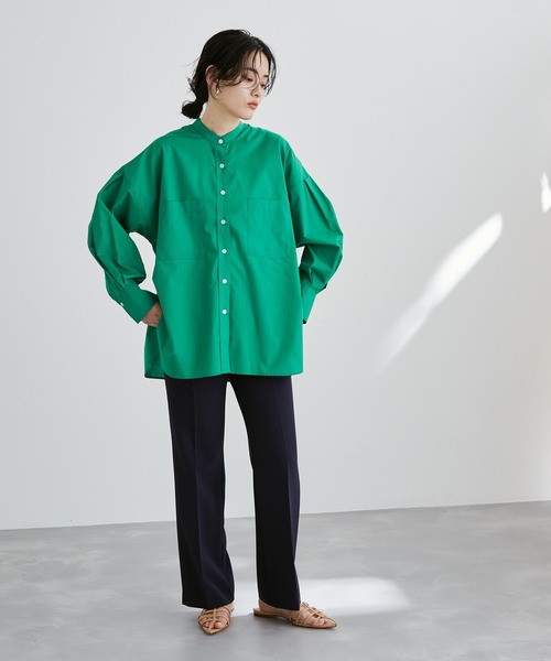 ADAM ET ROPE'（アダムエロペ）の「【アウトレット店舗・WEB限定】センタープレスセミフレアスリムパンツ（その他パンツ・レディース・ベージュ/ネイビー・38/36）」の8枚目の写真