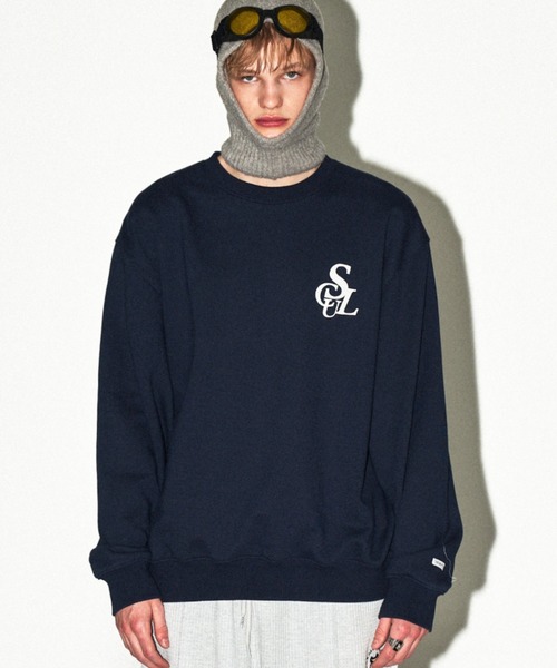 SCULPTOR（スカルプター）の「Flocking Symbol Logo Sweatshirt /フロッキングシンボルロゴスウェット（スウェット・レディース・ネイビー/レオパード/ライトグレー/ミント・MEDIUM/LARGE）」の4枚目の写真