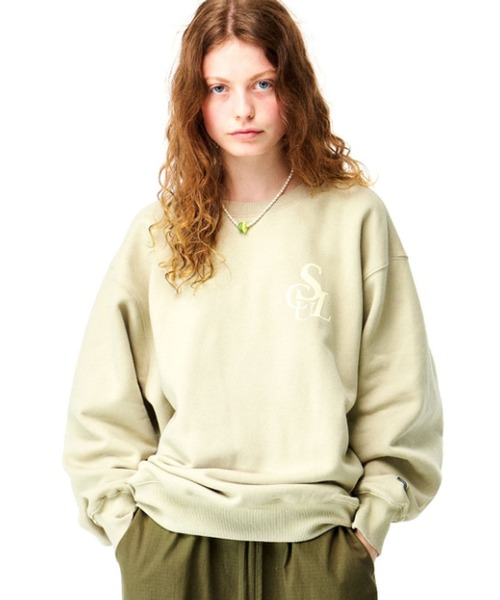 SCULPTOR（スカルプター）の「Flocking Symbol Logo Sweatshirt /フロッキングシンボルロゴスウェット（スウェット・レディース・ネイビー/レオパード/ライトグレー/ミント・MEDIUM/LARGE）」の17枚目の写真