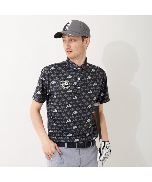 FILA GOLF（フィラゴルフ ）の「FILA GOLF/フィラゴルフ FILAロゴ メッシュジャージ PT半袖シャツ/吸汗速乾 UVカット/ゴルフウェア/メンズ（シャツ/ブラウス・メンズ・ブルー/ブラック/ネイビー/ホワイト・M/L/LL/3L）」の3枚目の写真