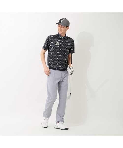 FILA GOLF（フィラゴルフ ）の「FILA GOLF/フィラゴルフ FILAロゴ メッシュジャージ PT半袖シャツ/吸汗速乾 UVカット/ゴルフウェア/メンズ（シャツ/ブラウス・メンズ・ブルー/ブラック/ネイビー/ホワイト・M/L/LL/3L）」の19枚目の写真