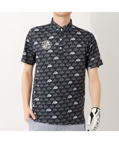 FILA GOLF（フィラゴルフ ）の「FILA GOLF/フィラゴルフ FILAロゴ メッシュジャージ PT半袖シャツ/吸汗速乾 UVカット/ゴルフウェア/メンズ（シャツ/ブラウス・メンズ・ブルー/ブラック/ネイビー/ホワイト・M/L/LL/3L）」の9枚目の写真