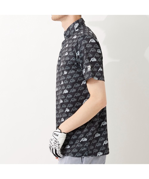 FILA GOLF（フィラゴルフ ）の「FILA GOLF/フィラゴルフ FILAロゴ メッシュジャージ PT半袖シャツ/吸汗速乾 UVカット/ゴルフウェア/メンズ（シャツ/ブラウス・メンズ・ブルー/ブラック/ネイビー/ホワイト・M/L/LL/3L）」の7枚目の写真
