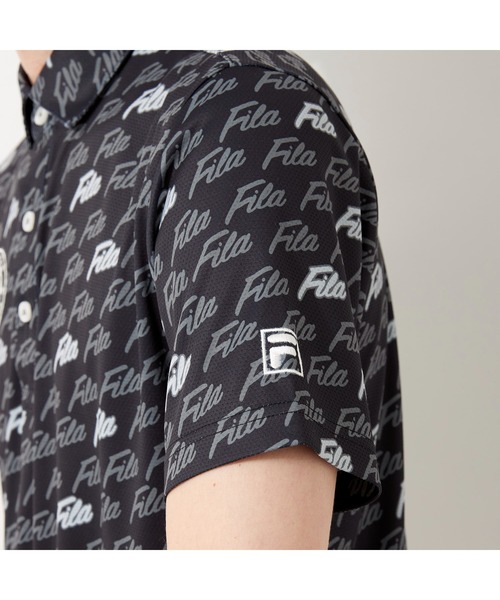 FILA GOLF（フィラゴルフ ）の「FILA GOLF/フィラゴルフ FILAロゴ メッシュジャージ PT半袖シャツ/吸汗速乾 UVカット/ゴルフウェア/メンズ（シャツ/ブラウス・メンズ・ブルー/ブラック/ネイビー/ホワイト・M/L/LL/3L）」の12枚目の写真