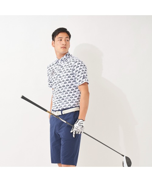 FILA GOLF（フィラゴルフ ）の「FILA GOLF/フィラゴルフ FILAロゴ メッシュジャージ PT半袖シャツ/吸汗速乾 UVカット/ゴルフウェア/メンズ（シャツ/ブラウス・メンズ・ブルー/ブラック/ネイビー/ホワイト・M/L/LL/3L）」の17枚目の写真